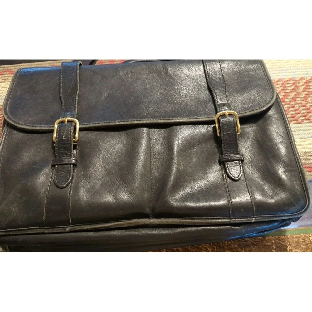 Vintage Leather JACK‎ GEORGE Professional Business Lawyer Briefcase Bag Mens